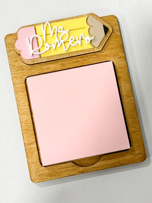 Pencil Wood Notepad Holder