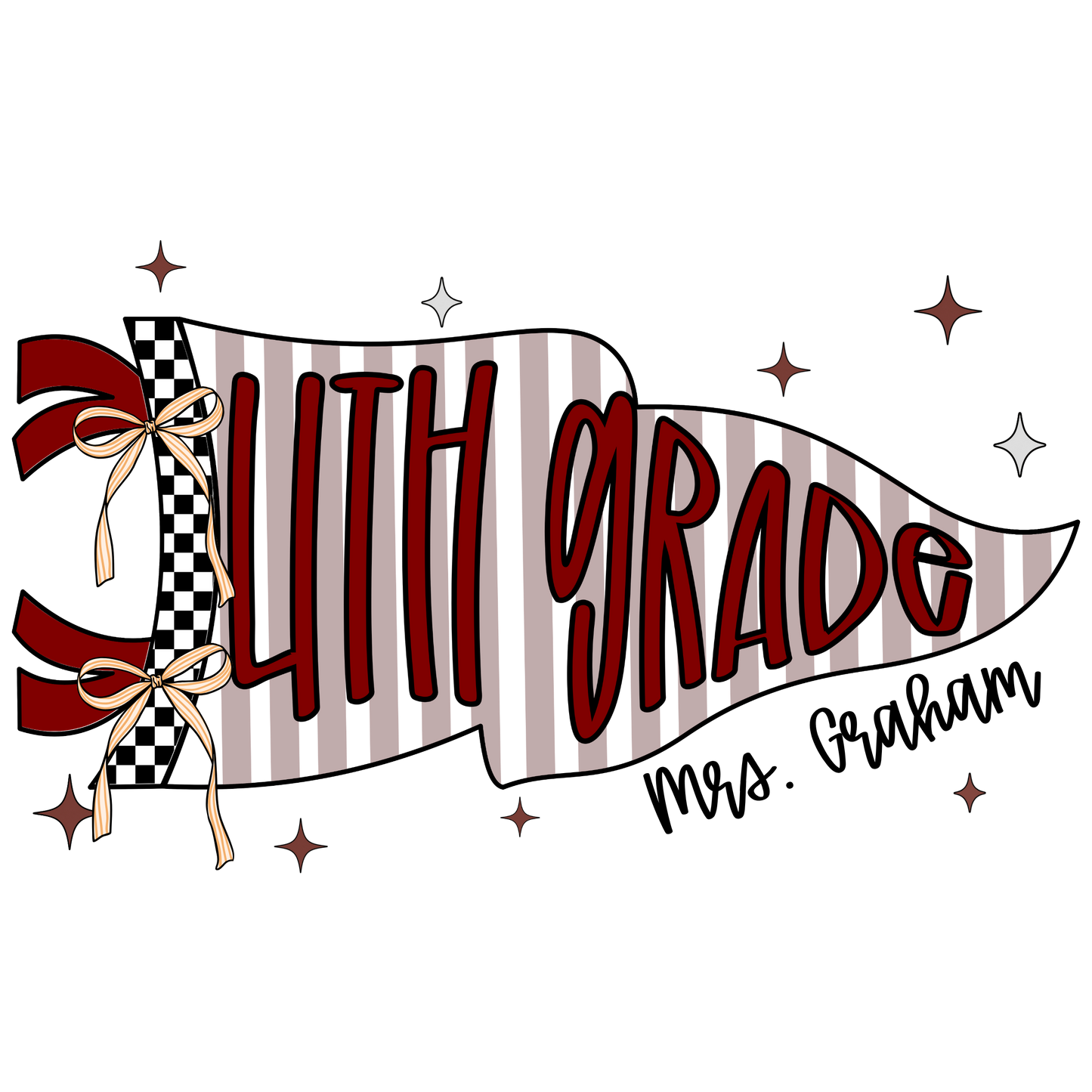 4th Grade Pennant T-shirt- Gildan-Customize