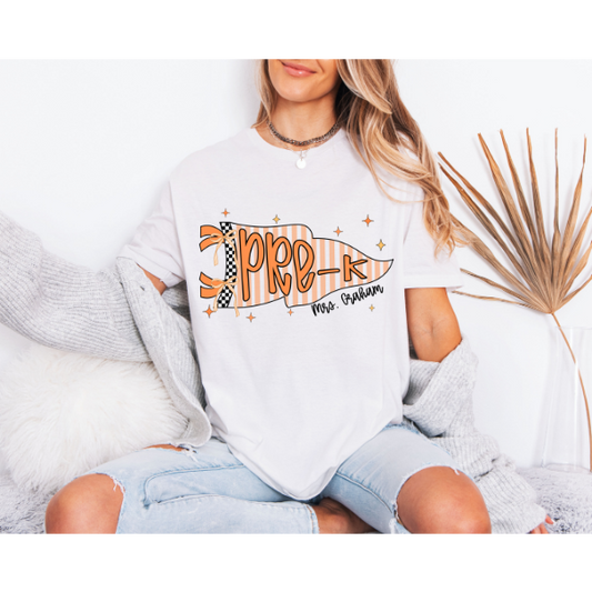 Pre-K-7th Grade Pennant T-shirt- Gildan