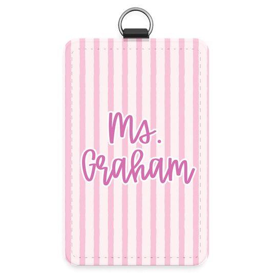 Pink Stripes- ID Badge