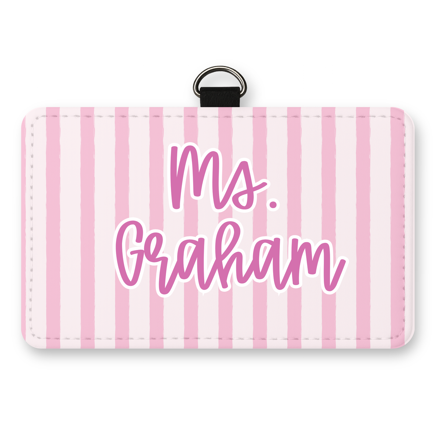 Pink Stripes- ID Badge
