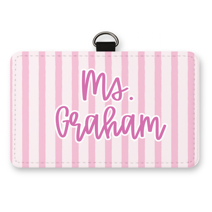 Pink Stripes- ID Badge