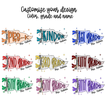 Pre-K-7th Grade Pennant T-shirt- Gildan