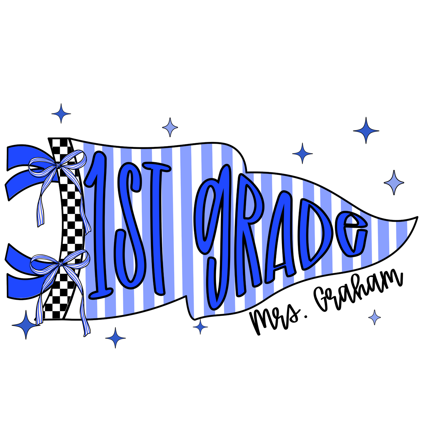1st Grade Pennant T-shirt- Gildan-Customize