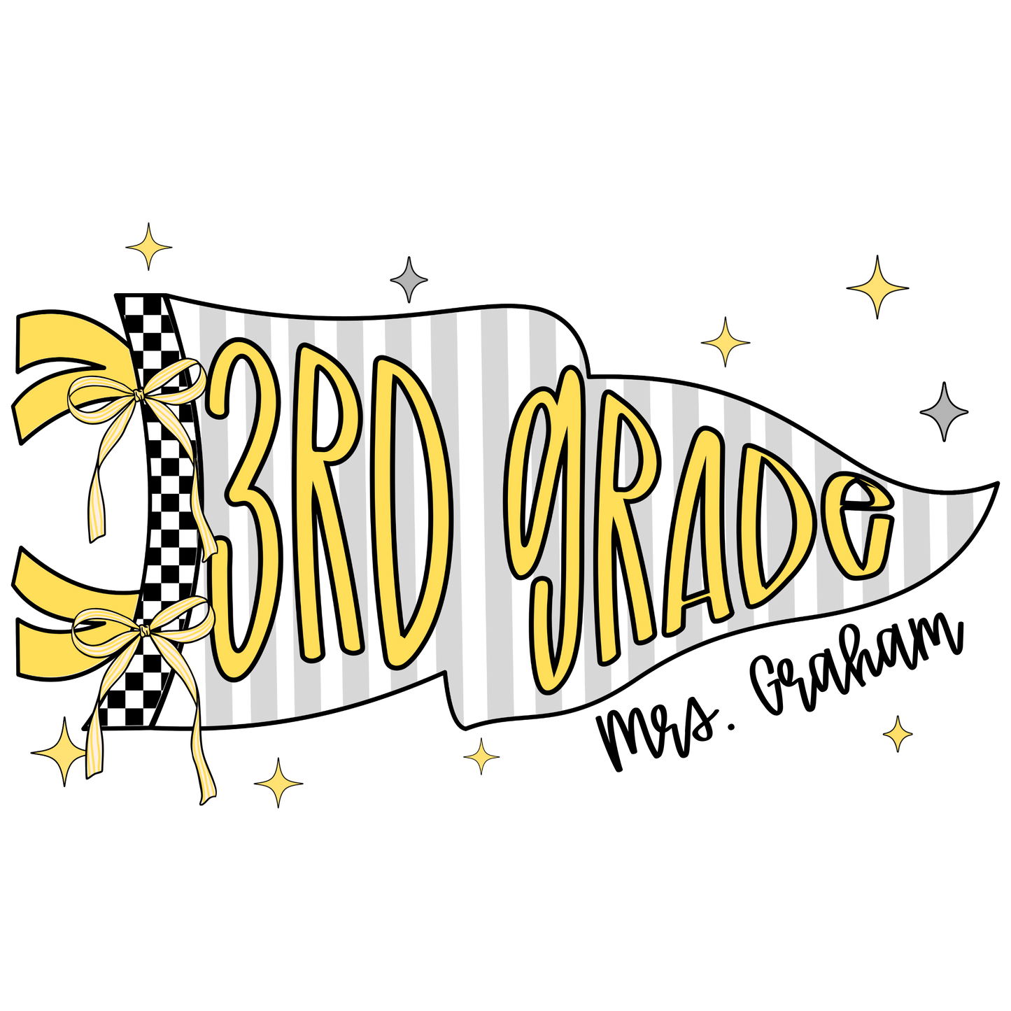3rd Grade Pennant T-shirt- Gildan-Customize