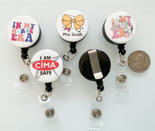 round custom badge reels